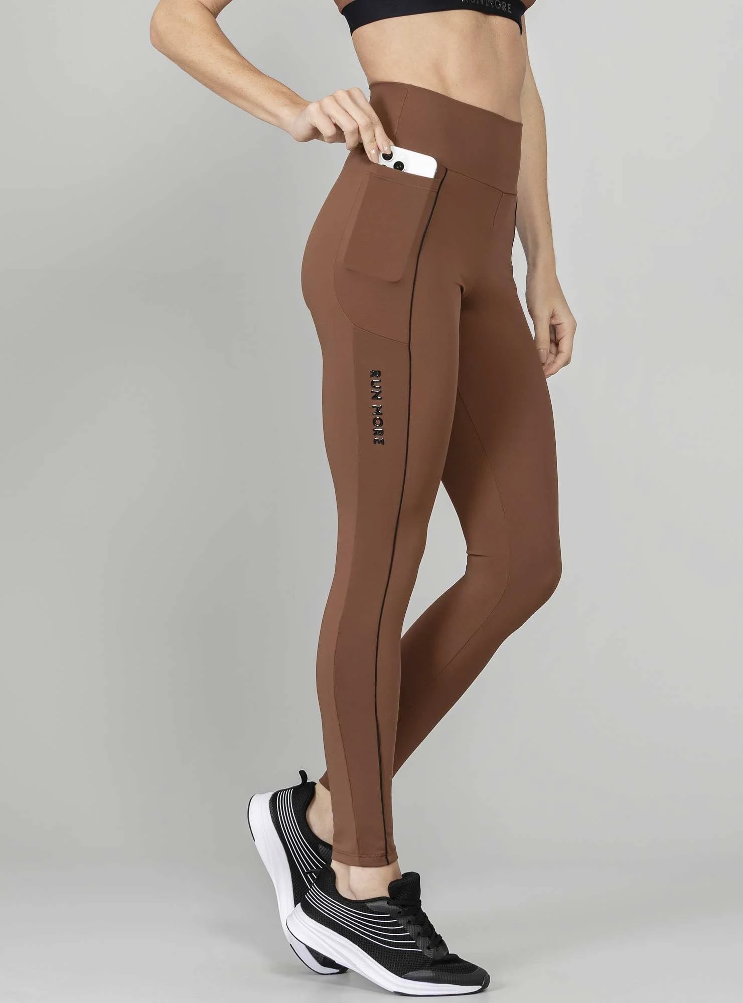 Legging Fitness Pocket cacao Run More